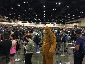 The line of people ahead of me for the "40 Years of Star Wars" panel just after doors opening.